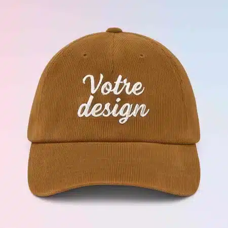 Casquette personnalisée brodée velours côtelé