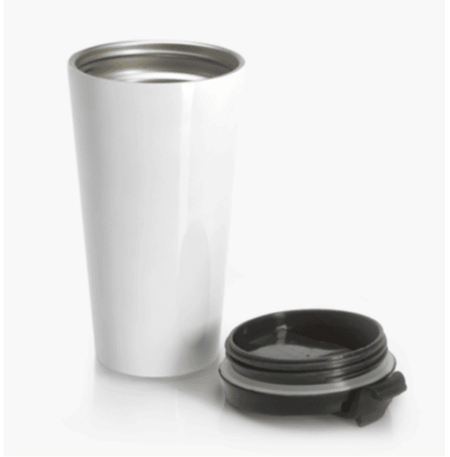 Mug de voyage blanc en acier inoxydable 443 ml