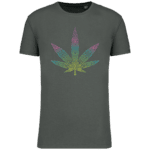 T-shirt Bio Cannabis Tribal – Wine Heather – Face