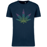 T-shirt Bio Cannabis Tribal – Wine Heather – Face