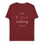 T-shirt I love coding