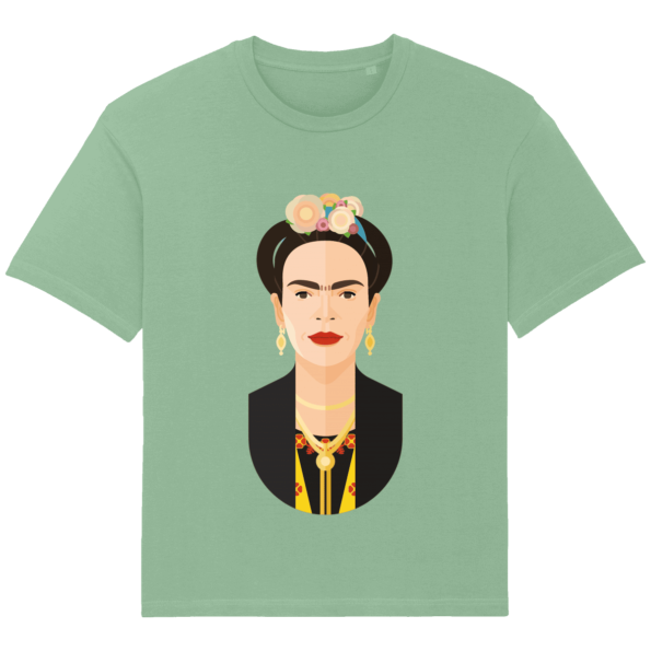 T-Shirt Ample Frida Kahlo Unisexe – Dusty Mint – Face