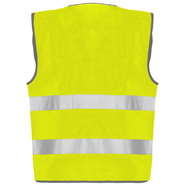 Gilet Jaune de Sécurité personnalisé Fluo 2 Bandes – Fluorescent Yellow – Dos