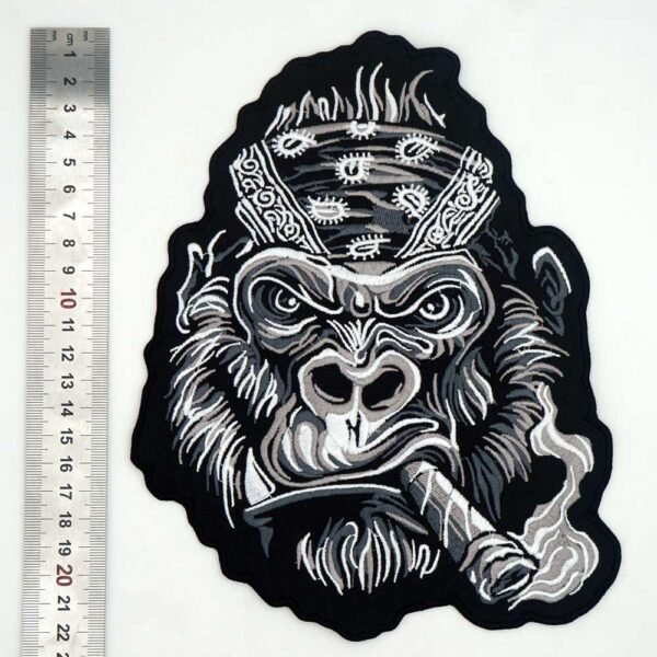 Grands patchs brodés punk Gorille Motard