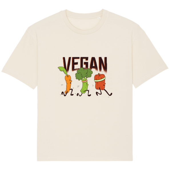 T-Shirt Vegan Légumes Ample Unisexe  – Natural Raw – Face