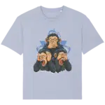 T-Shirt 3 singes Ample Unisexe  – Serene Blue – Face