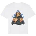 T-Shirt 3 singes Ample Unisexe  – Serene Blue – Face