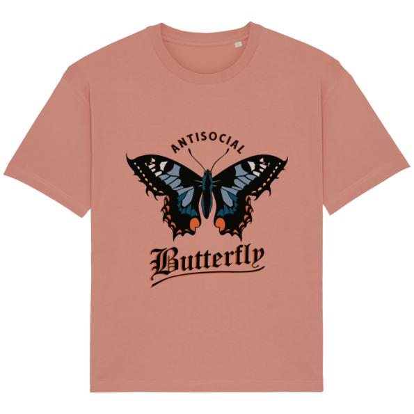 T-Shirt Papillon Antisocial Butterfly – Rose Clay – Face