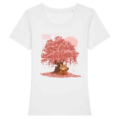 T-shirt Cerisier japonais panda roux