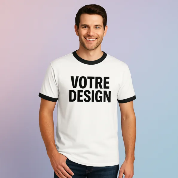 T-shirt personnalisé Homme Bords Contrastés