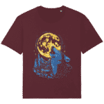 T-Shirt Loup Lune Ample – Unisexe  – Black – Face