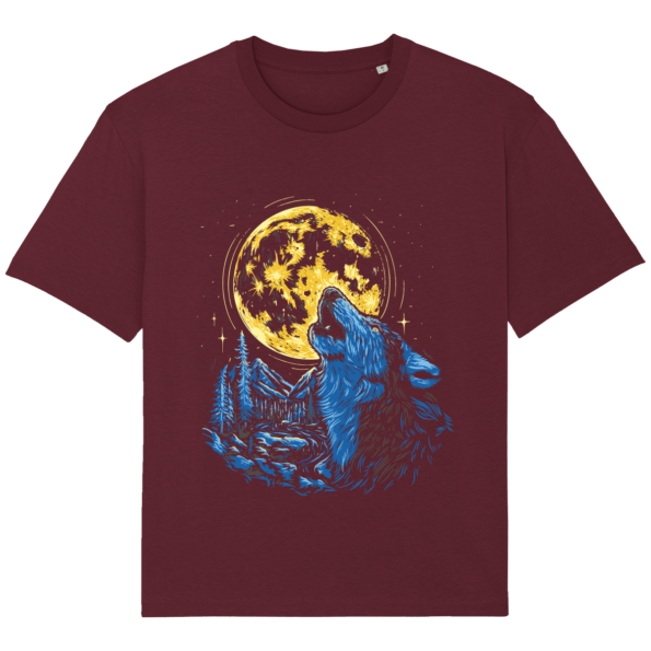 T-Shirt Loup Lune Ample – Unisexe