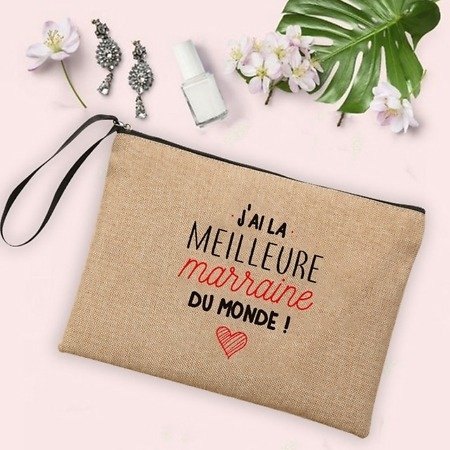 Trousse pochette Meilleure marraine du monde