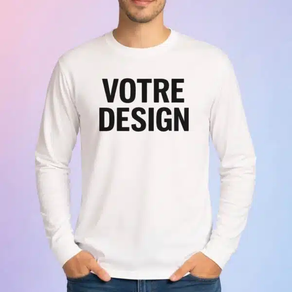 t shirt personnalisé manches longues homme