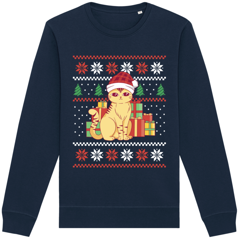 Pull Noël Moche Chat