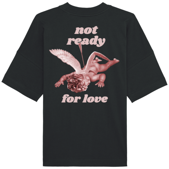 T-Shirt Oversize Not ready for love – Imprimé dos – Black – Dos