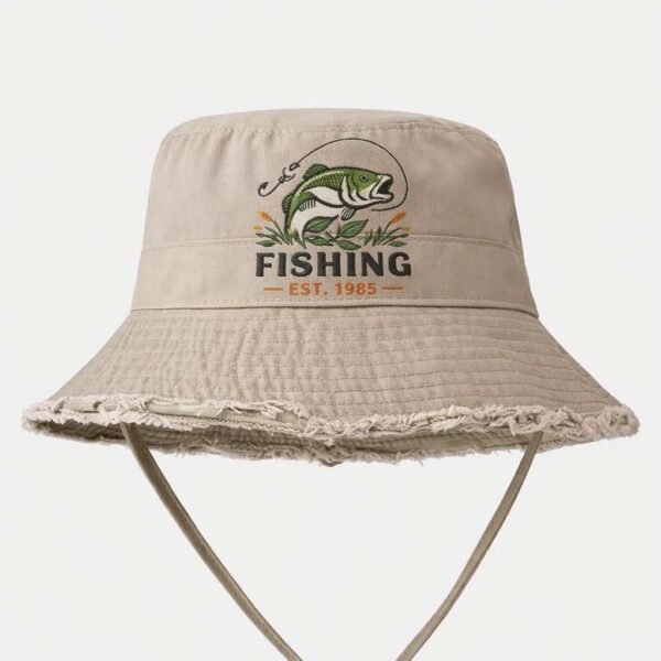 Bob de pêche personnalisé kaki beige