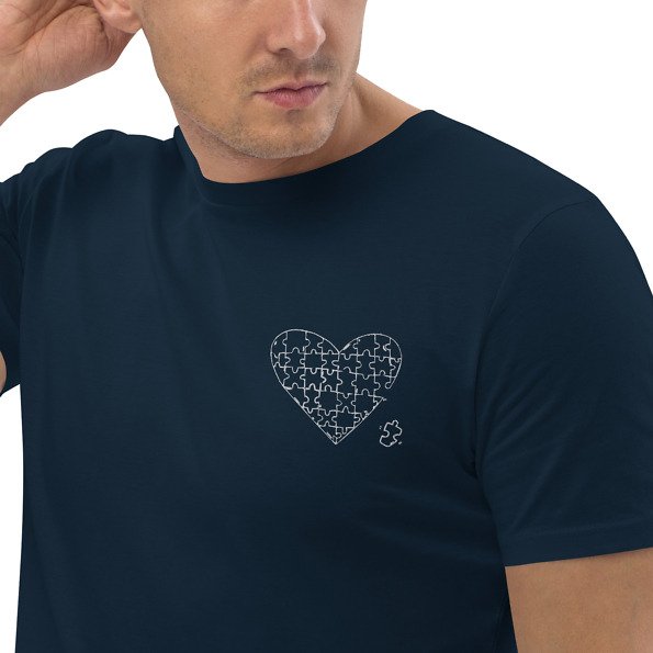 Privé : T-shirt brodé coeur puzzle