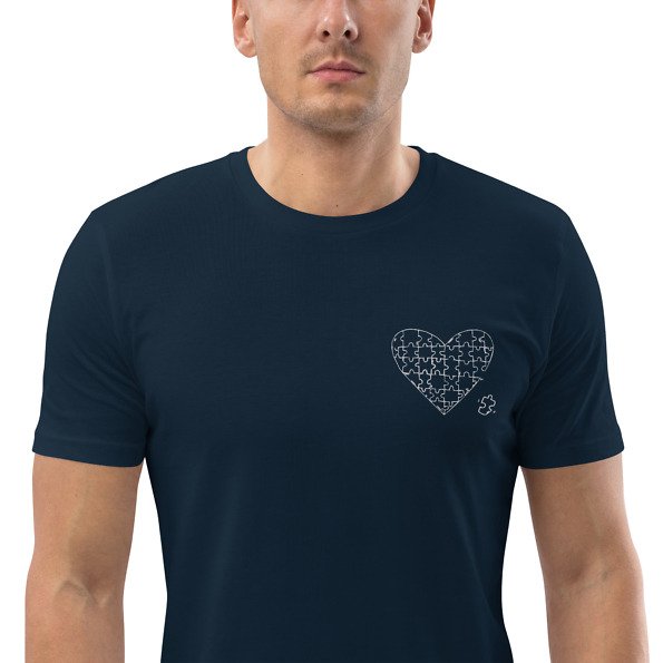 Privé : T-shirt brodé coeur puzzle
