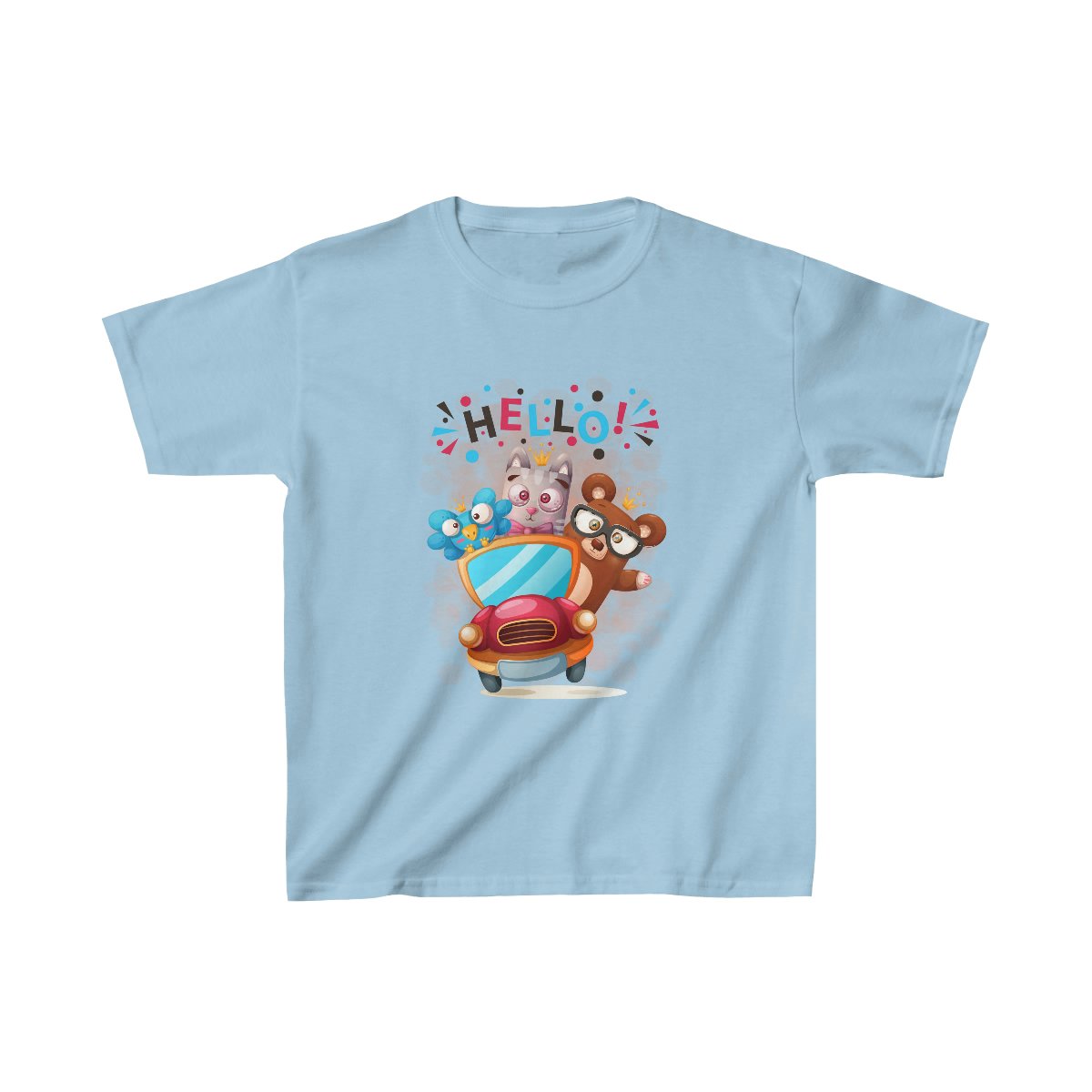 T-shirt enfant Animaux mignons en voiture