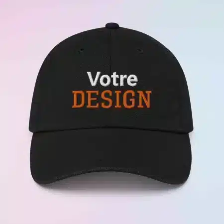 Casquette personnalisée brodée en jean noir
