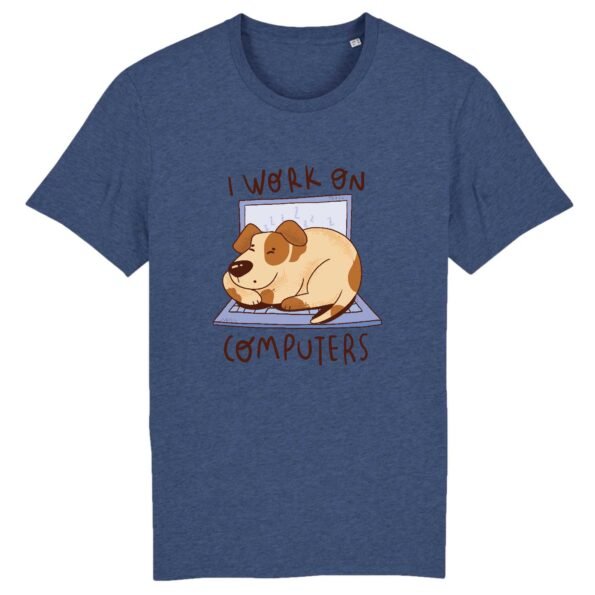 T-shirt I work on computer