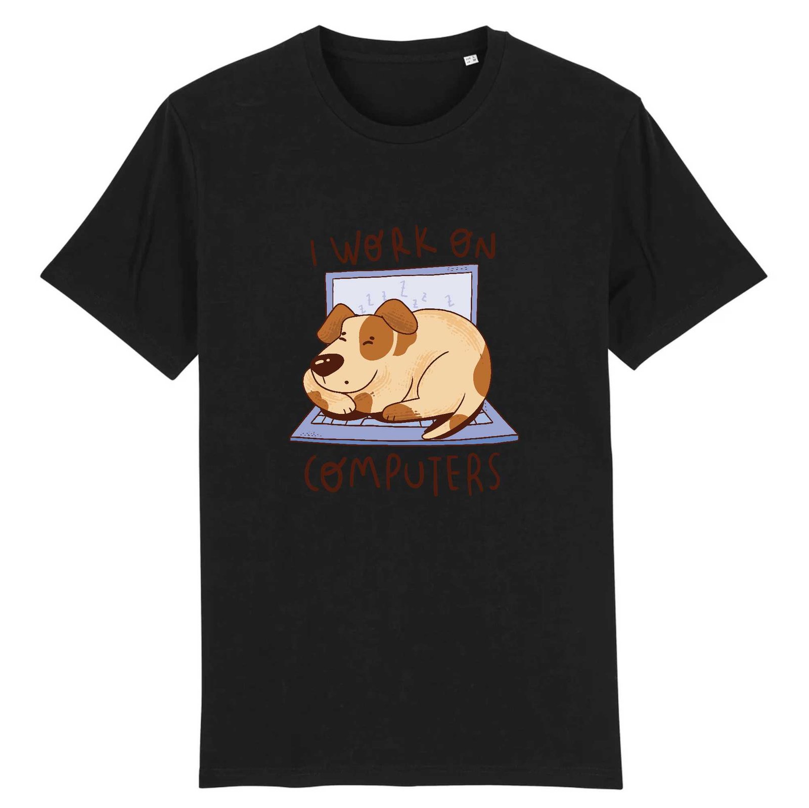 T-shirt I work on computer