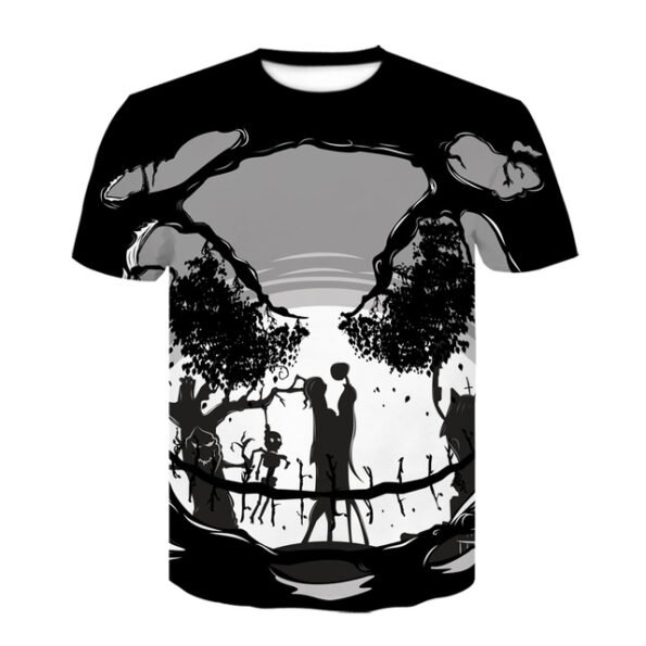 T-shirt Jack Skellington Noir et Blanc