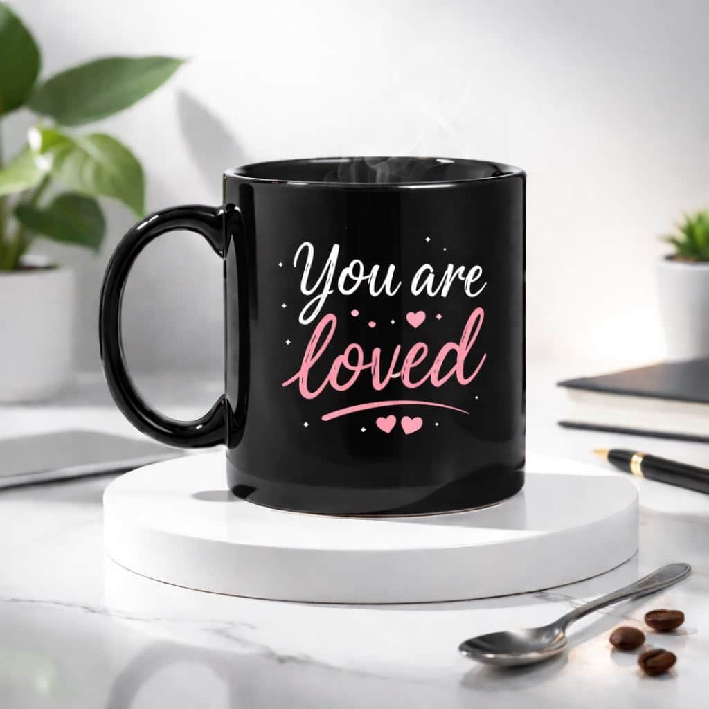 Mug personnalisé texte noir brillant Mug personnalisé texte noir brillant