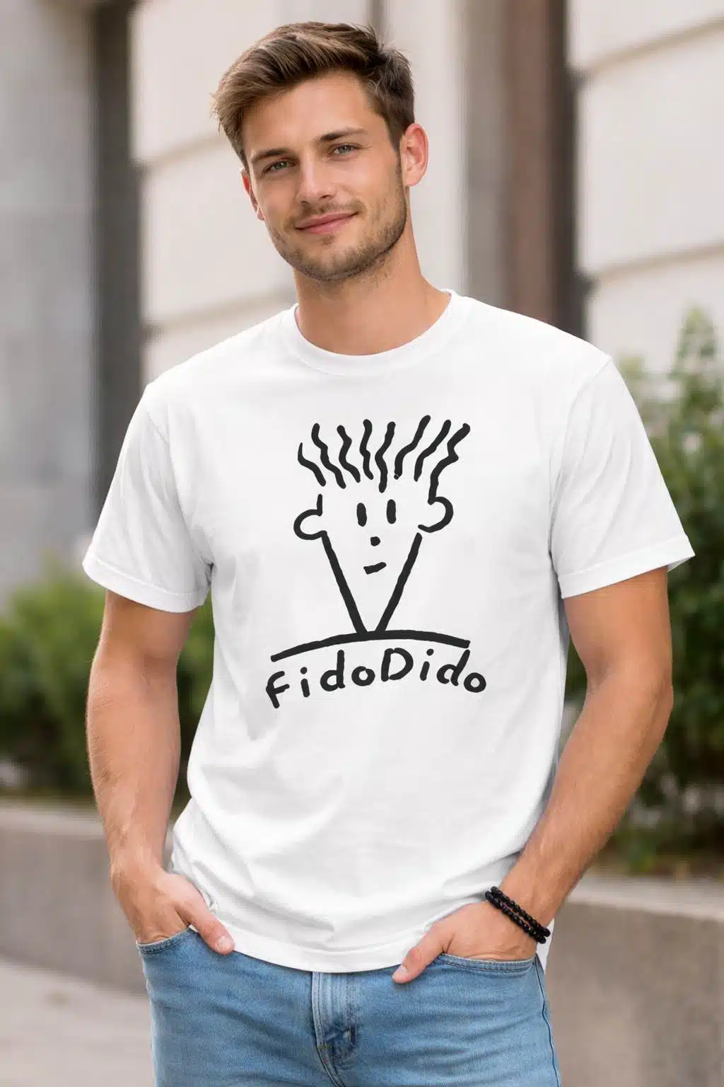 Tee-shirt Fido Dido Portrait Vintage Graphique Design Humour Rigolo Amusant Cool