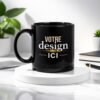 Mug personnalisé noir brillant 1 mug personnalisé noir