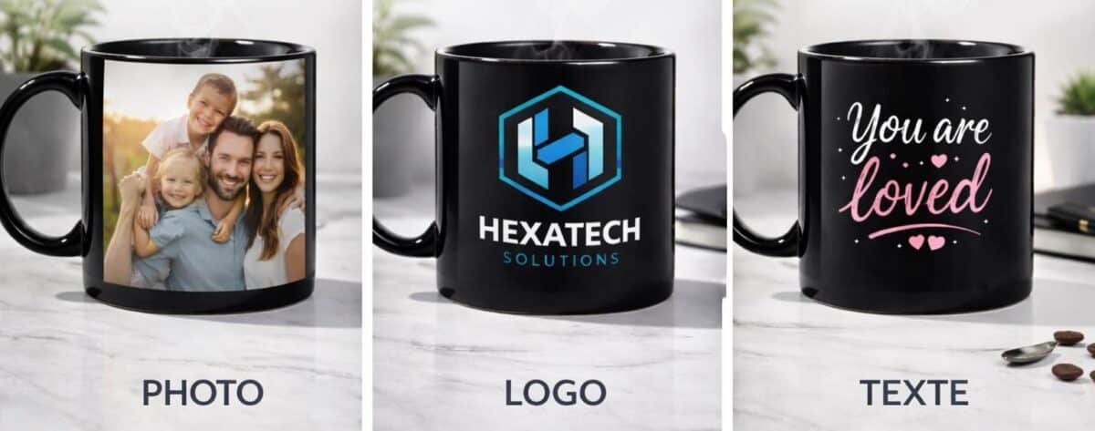 mug personnalisé noir exemples