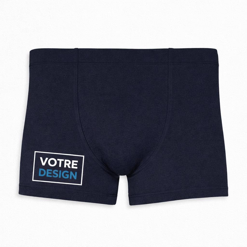 Boxer personnalisé Homme bleu marine photo texte Boxer personnalisé Homme bleu marine photo texte