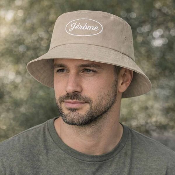 Bob personnalisé brodé beige