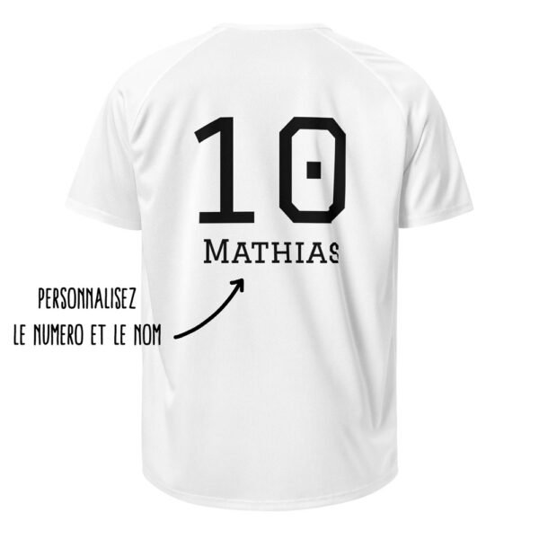 Maillot de sport personnalisé nom et numéro