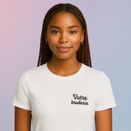 T-shirt brodé personnalisé femme coupe ajustée