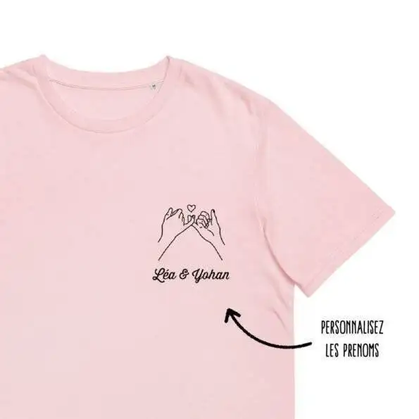 T-shirt personnalisé mains couple