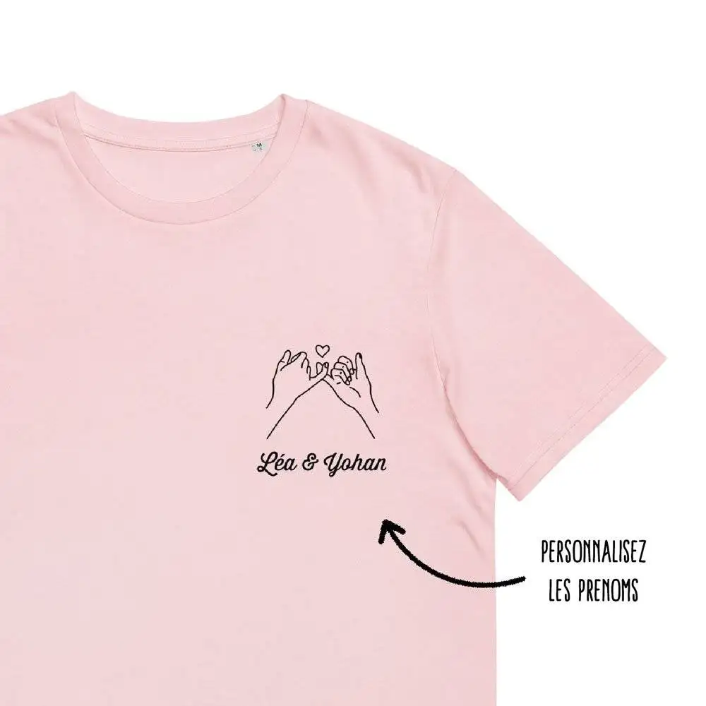 T-shirt personnalisé mains couple