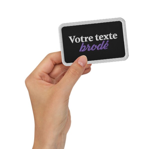Privé : Patch brodé personnalisé texte rectangle
