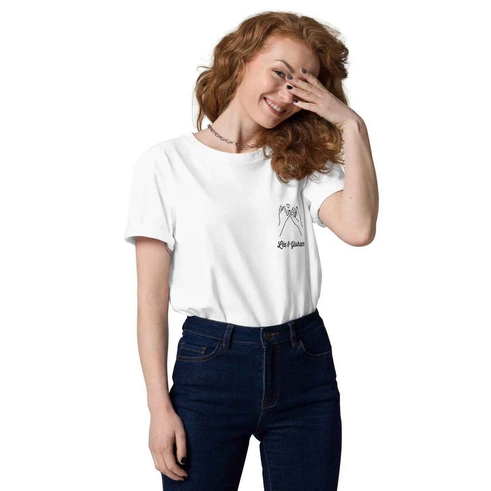T-shirt personnalisé mains couple