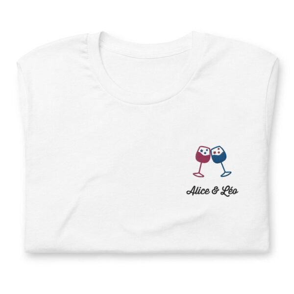 Privé : T-shirt brodé couple personnalisé apéro