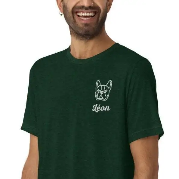 Privé : T-shirt personnalisé brodé Chien