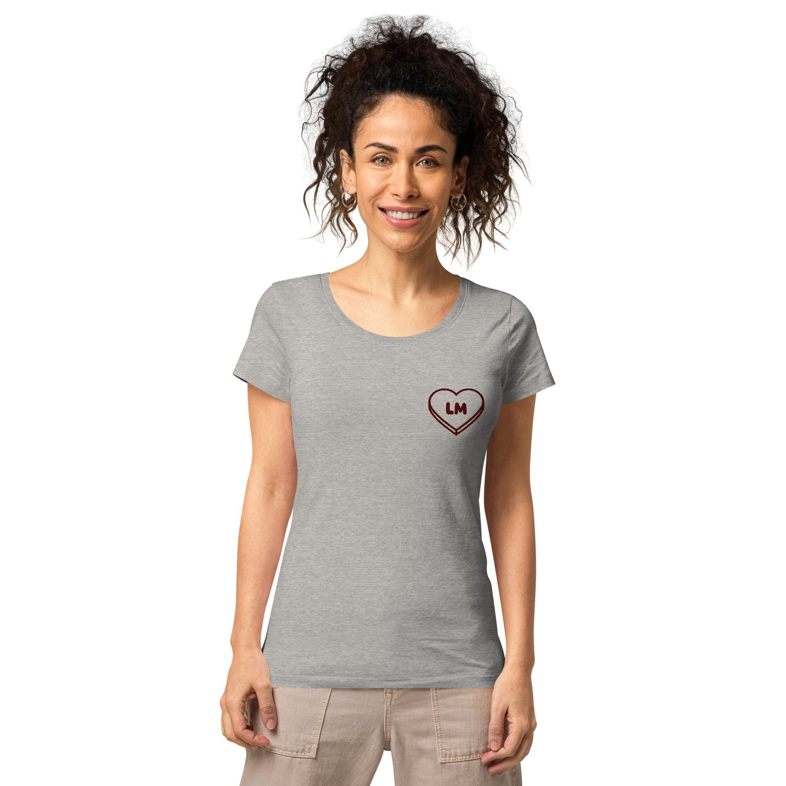 T-shirt personnalisé initiales coeur – Femme