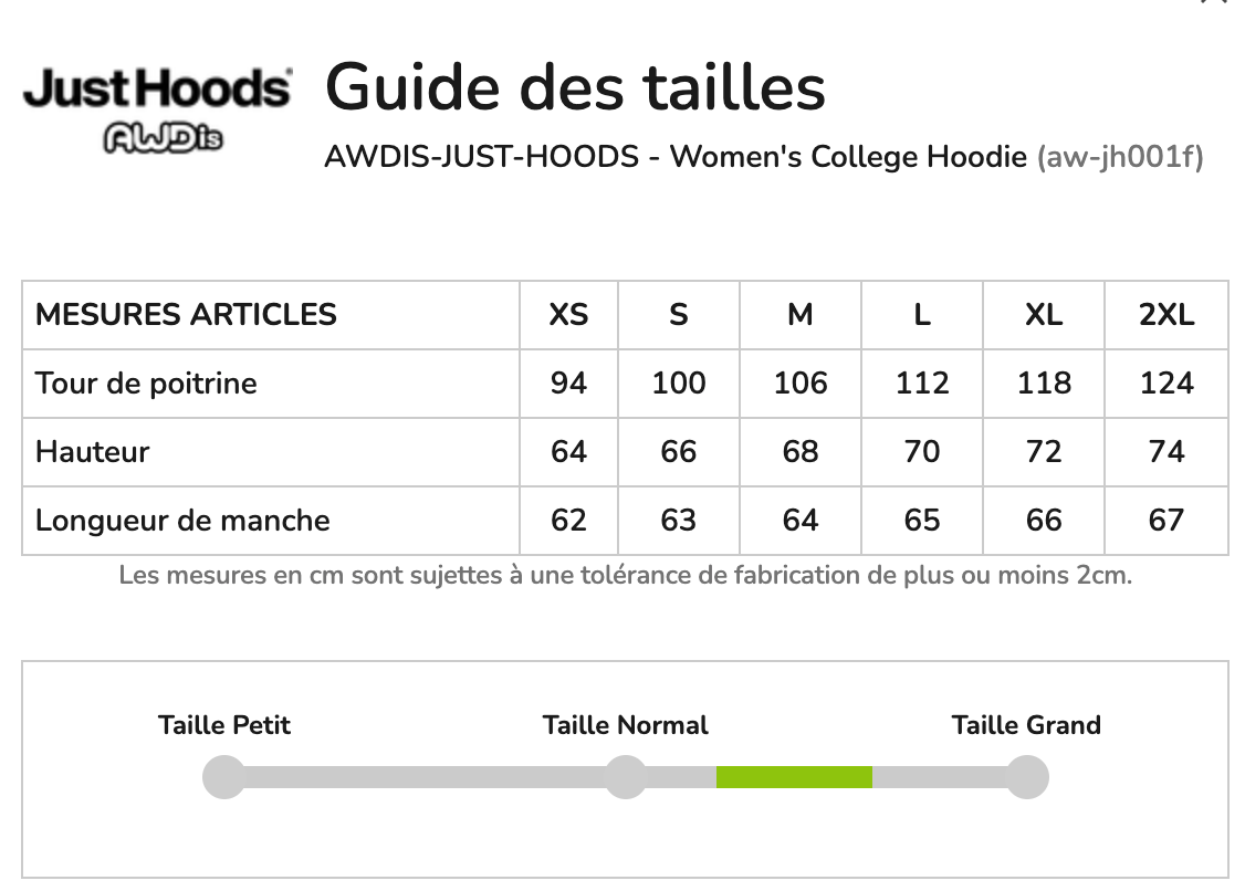 guide des tailles