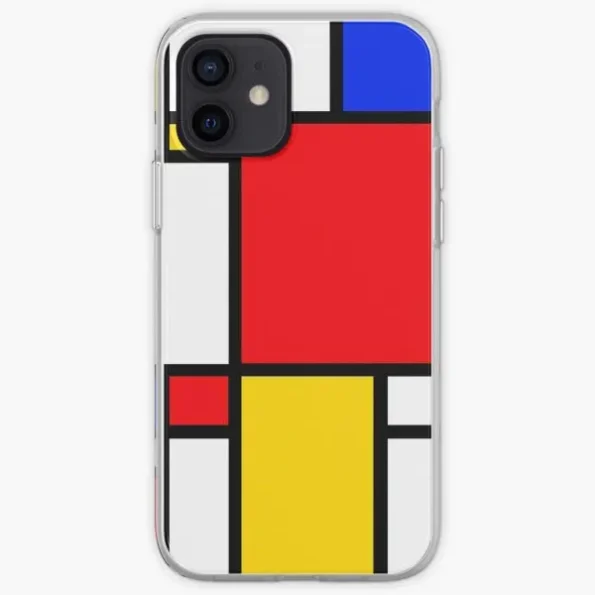 Mondrian Coque de t l phone personnalis e pour iPhone coque robuste brod e mode iPhone