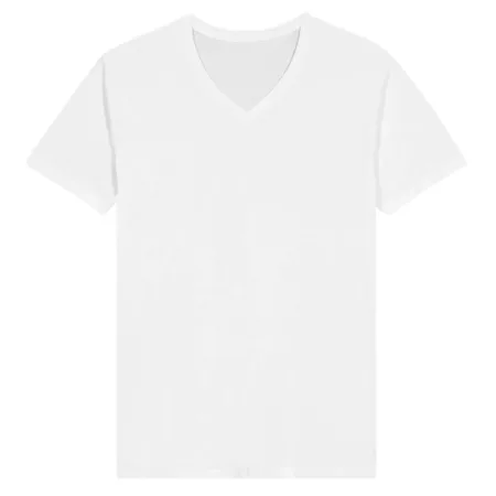 T shirt personnalise col V blanc
