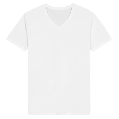 T shirt personnalise col V blanc
