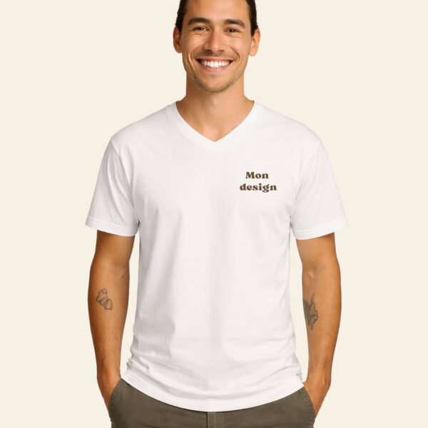 T-shirt-personnalisé-col-V-homme