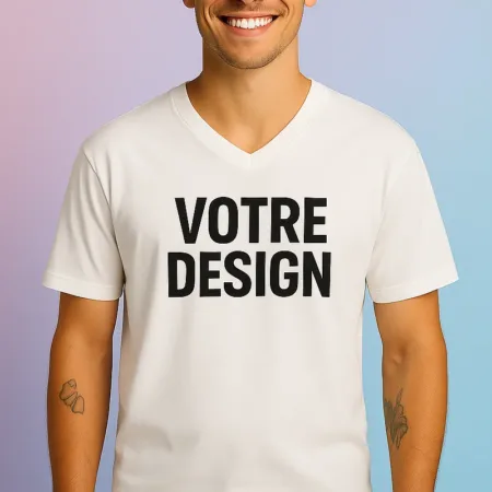 T-shirt personnalisé col V homme