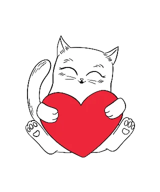 chat coeur amour t shirt design